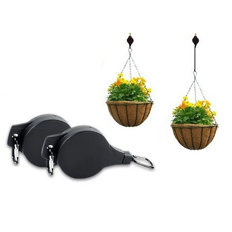 

Retractable Pulley Hanging Basket Pull Down Hanger To Garden Flower Plant Baskets Pot Hanger Load Support Under