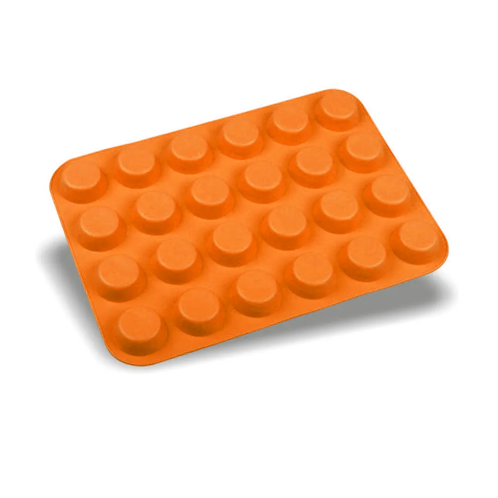 24 полости мини-Маффин Силиконовое мыло кекс и печенья формы для выпечки лоток Stampo силиконовые инструменты для украшения торта#4D11 - Цвет: Оранжевый