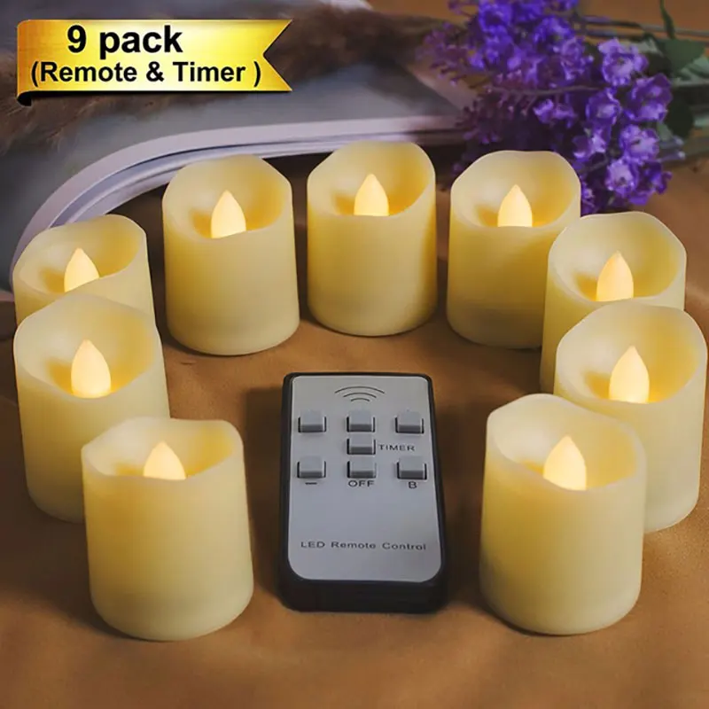 

Pack of 6/9/12 velas led with remote and timer, flameless timer LED Candle Light ,remote Bougeoir,electric Candele for wedding
