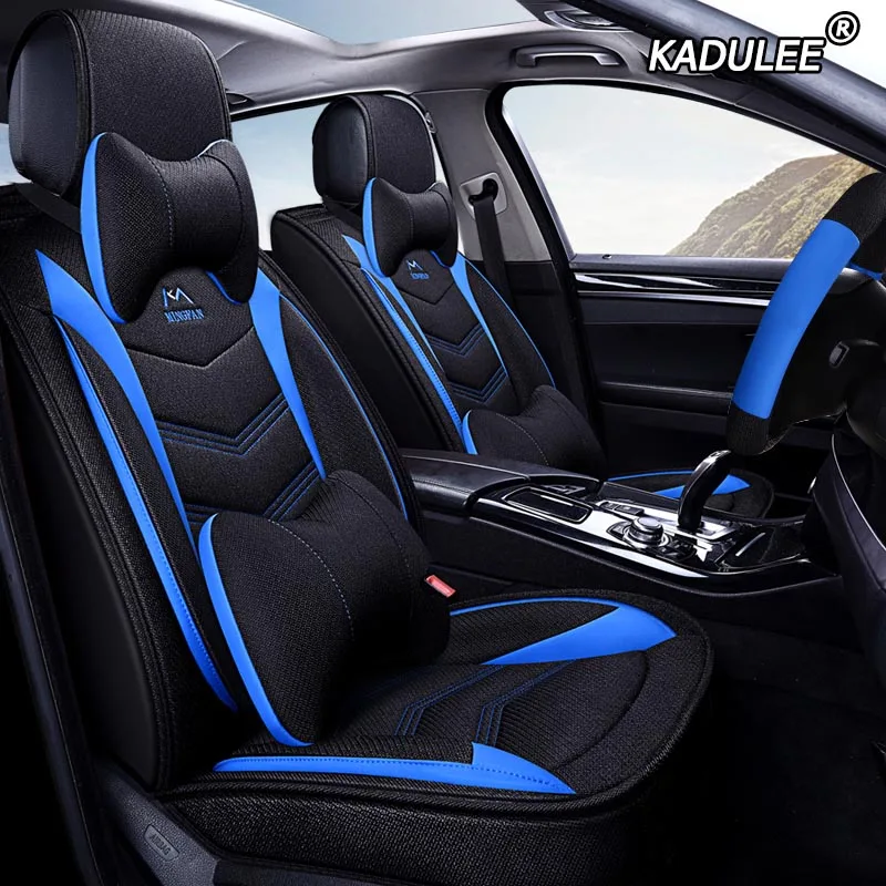 Kadulee Лен крышка сиденье автомобиля для peugeot 107 201 205 206 207 2008 3008 301 306 307 308 405 406 407 SW 4007 автомобильные аксессуары - Название цвета: Deluxe Edition