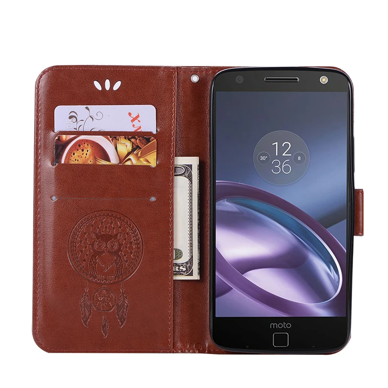 Coque люкс Ретро флип чехол для Motorola Moto G5S искусственная кожа + ТПУ тиснением MOTO