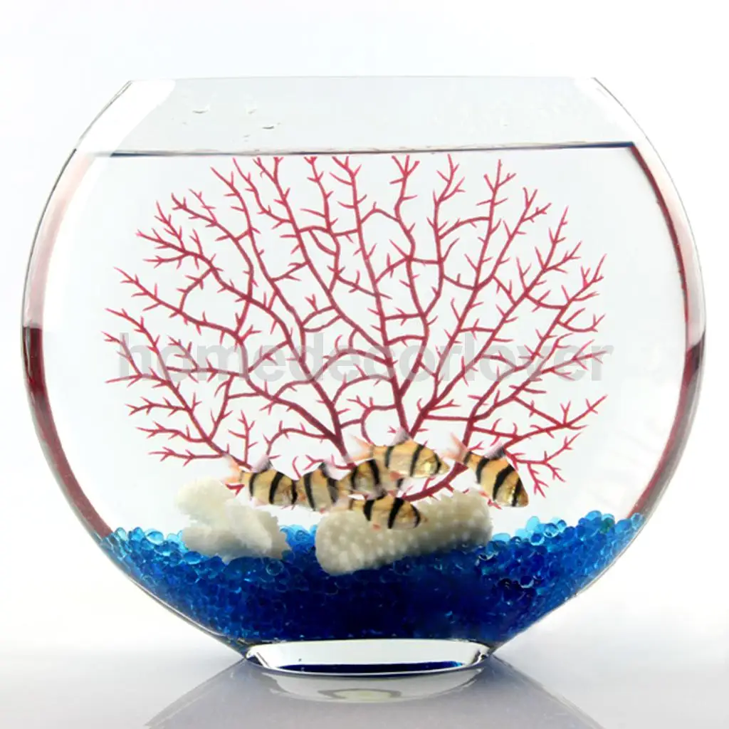 Искусственное красное Коралловое украшение для аквариума подводный декор из растений