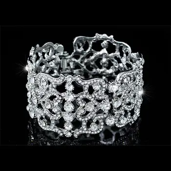 

Bridesmaid Bridal Wedding Pageant Party Art Deco Vintage Style Crystal Bangle CB0084