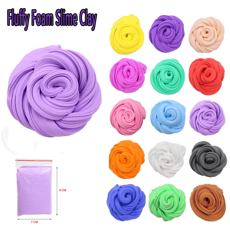 16 Color 3D Fluffy Foam Clay Slime DIY Soft Cotton Slime Ball Kit