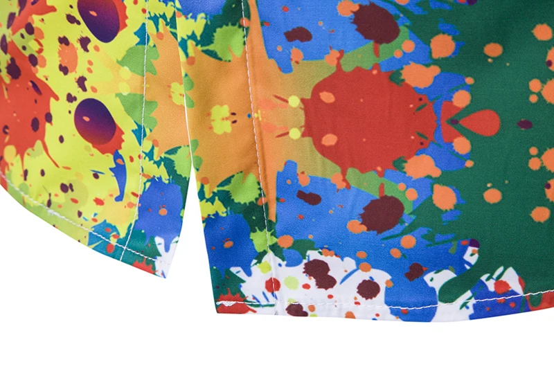 2018 Мужская рубашка с принтом городская Модная рубашка мужская Тонкая рубашка чернила всплеск краски узор самовыращивание Досуг рубашка с