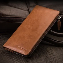 QIALINO 2016 New Holster for iphone 7 Luxury Handmade Genuine Leather Wallet Case for iPhone 7 plus slots for cards 4.7/5.5 inch