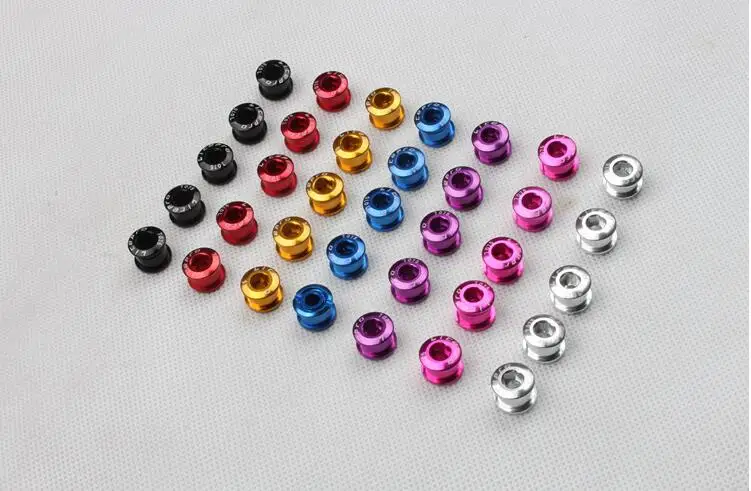 5 Bolts Road Bike MTB Set of Ano Green 7075 Aluminum Bike Chainring Bolts