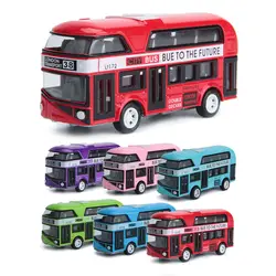 1 шт. сплава игрушечных автомобилей модели задерживаете 1:43 моделирование Лондон Двухэтажный автобус Детская подарки на день рождения