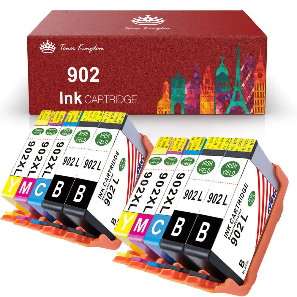 TONER KINGDOM 10pcs/set 902 902XL Compatible Ink Cartridge For HP