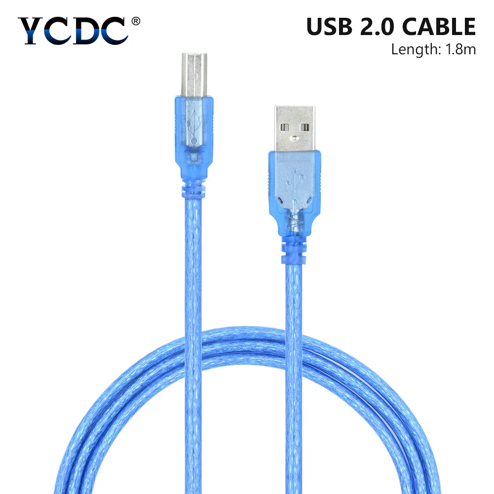 1,8 м USB 2,0 кабель для принтера высокоскоростной шнур сканера данных AM-to-BM для Canon hp принтер этикеток DAC USB принтер - Цвет: 1.8M