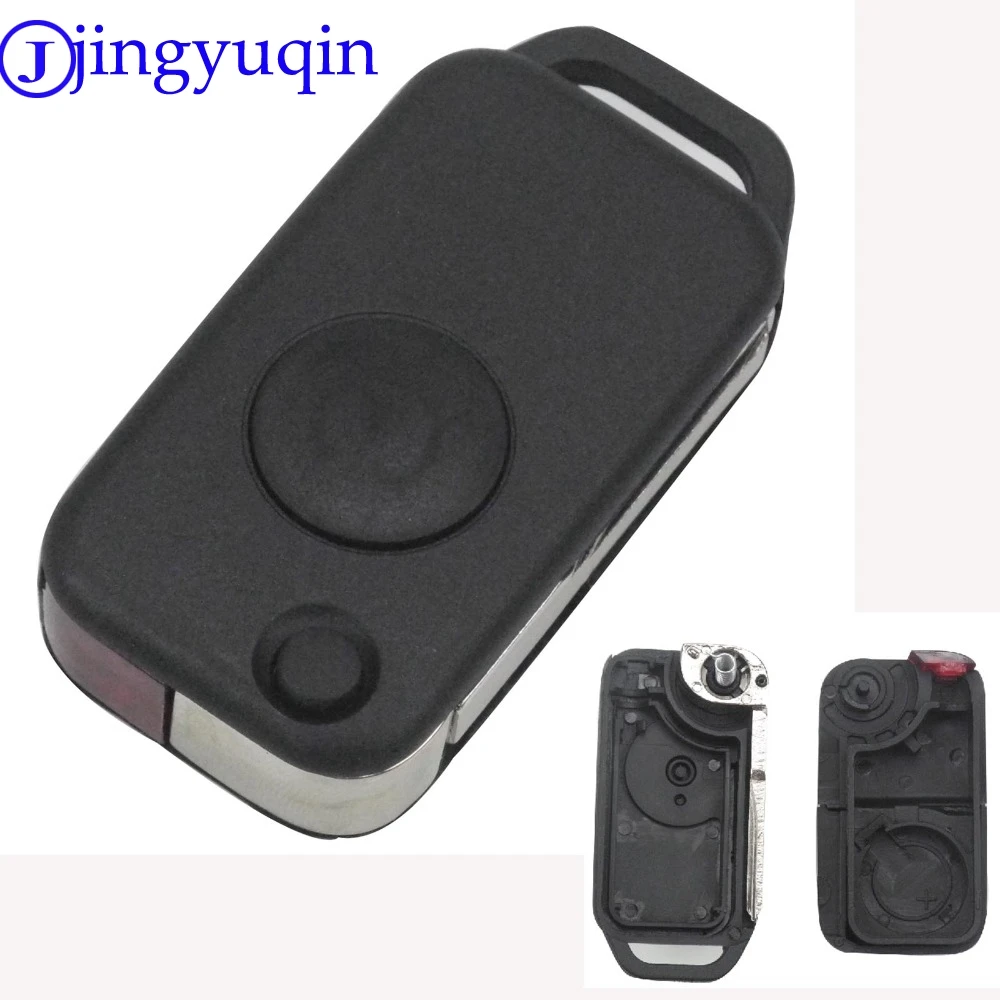 

jingyuqin 1 Button Replacement Flip Folding Key Shell Case Cover Fob For Benz For Mercedes 1984-2004 Uncut Blade