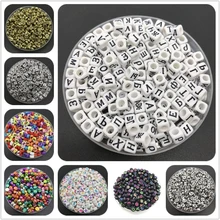 Contas de letras do alfabeto russo, 100 peças, encantadores, pulseira, colar para fazer jóias, acessórios de miçangas