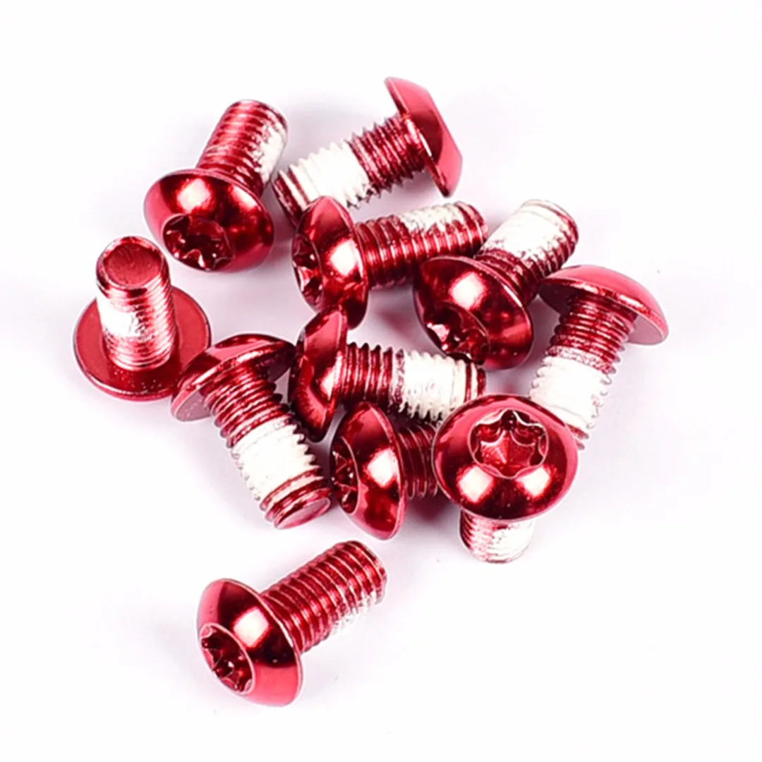 12Pcs Bicycle Brake Disc Screws Mountain Bike Disc Brake Rotor Steel Alloy Bolts Screws Cycling Accessories Colorful
