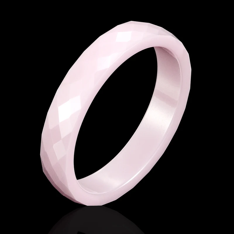 New 4mm Light Pink Black White Beautiful Hand Cut Ceramic Ring For Woman Top Quality Jewelry Without Scratches Woman Ring - AliExpress