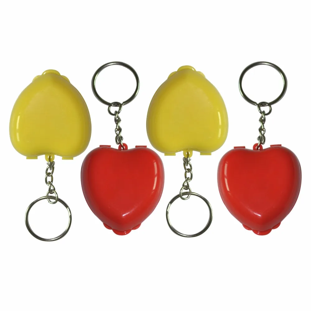 10Pcs/Lot New CPR Mask CPR Face Shield For CPR Resuscitator With One-way Keychain Key Ring Heart Shape First Aid Rescue Kit