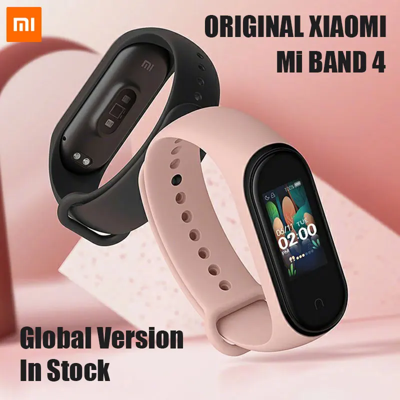Оригинальный новейший музыкальный смарт-браслет Xiaomi Mi Band 4 Miband для фитнеса с