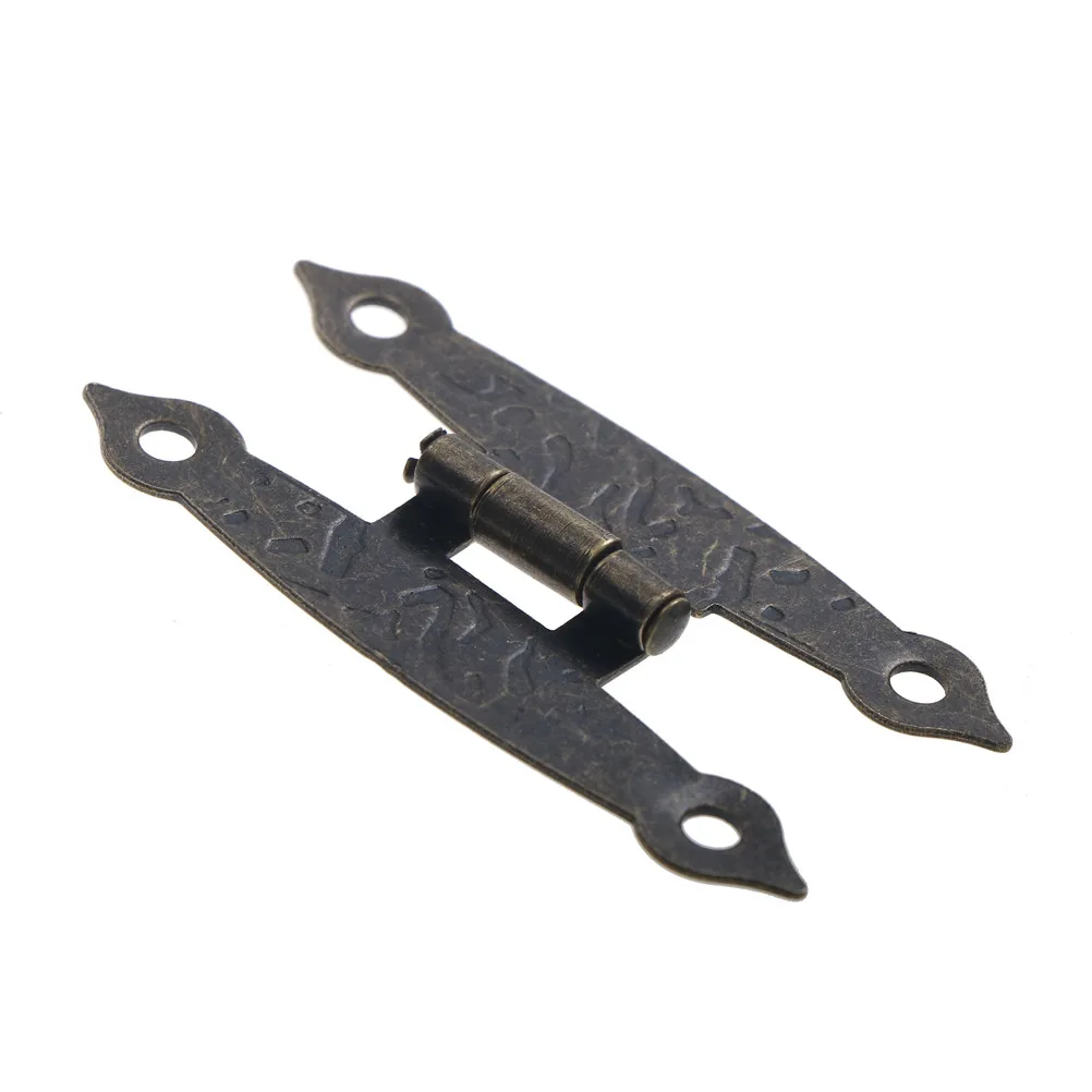 Beste H type Meubels Kast Scharnieren Deur Kast Lade Antieke Houten Sieraden Doos Scharnier Meubels Hardware 65*34mm 10 stks partij