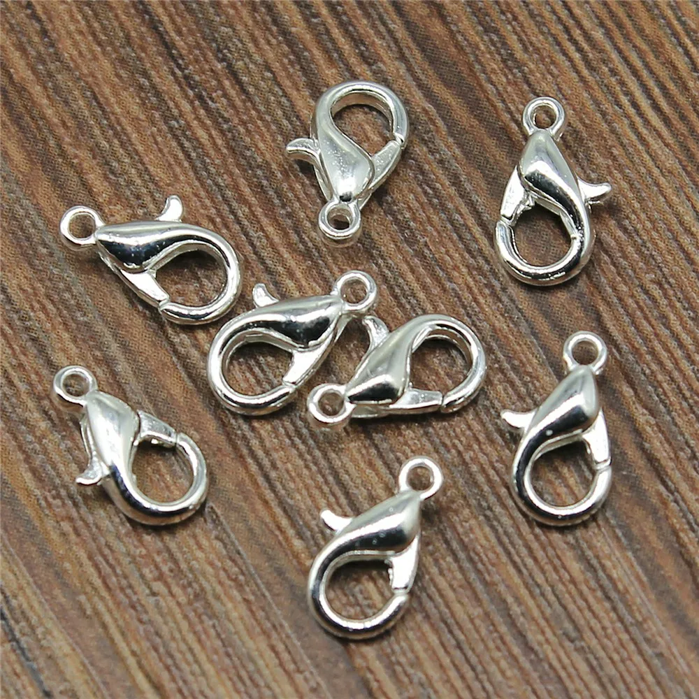 

30pcs/lot 12mm 10mm 8 Colors Zinc Alloy Lobster Clasp Hooks For Necklace & Bracelet Chain DIY Fashion Jewelry Findings