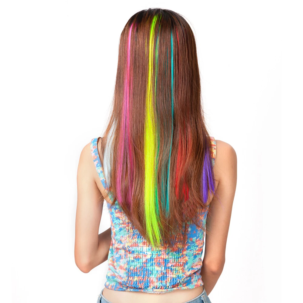 

Haimeikang Fashion Women Wig Synthetic Wig Hairpin Hair Bands Colorful Blonde Hair Clip Hair Headwear For Girl Hair Accessories
