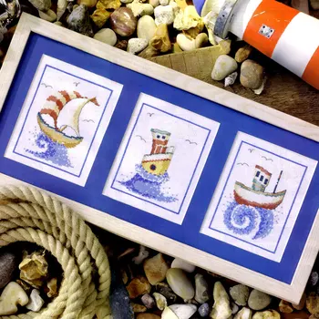 

Wind and waves boat chinese cross stitch kits pattern Counted Cross-Stitching home decor 11ct printed on fabric diy needle craft