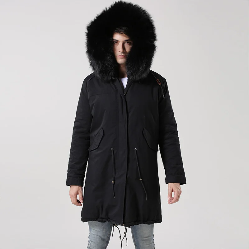 Compare Wholesale price New arrival pure black man long style jacket