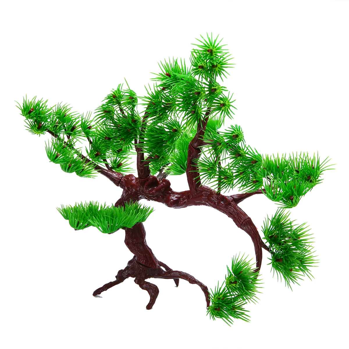 1pc Aquarium Bonsai Ornament Rock Pine Tree Ornament Fish Tank Rockery Artificial Pine Tree Plant Decoration Big Size