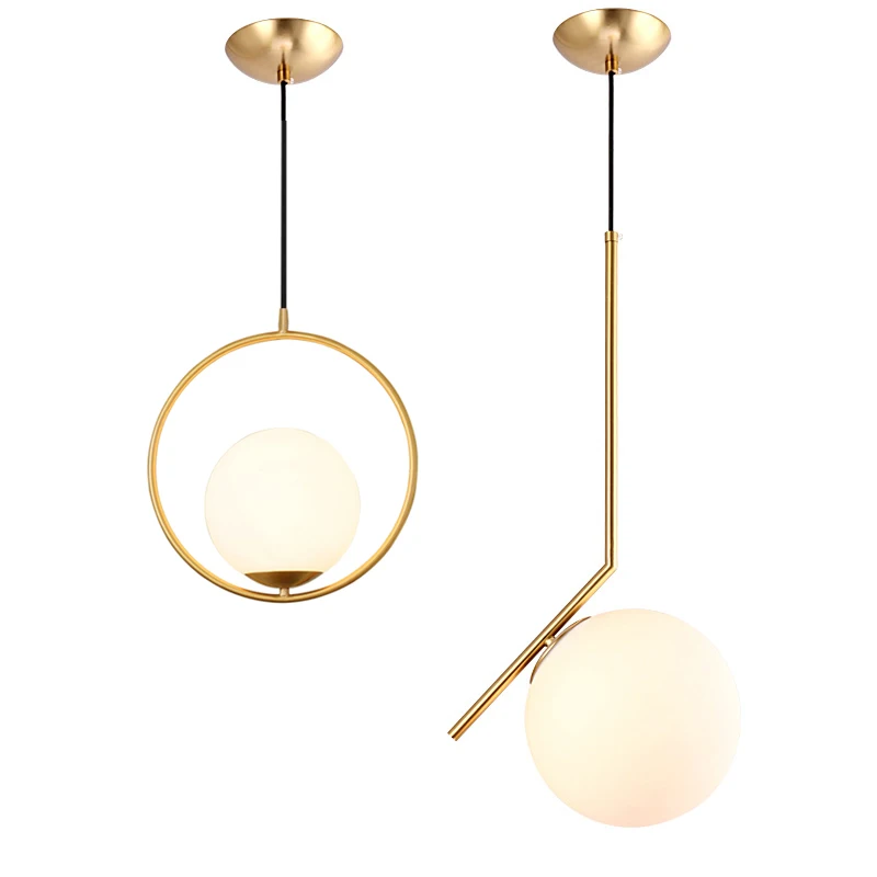 20 см современный стеклянный шар подвесной светильник круглый железный светильник металлический светильник дизайнерский стеклянный блеск