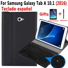 Чехол с испанской клавиатурой для samsung Galaxy Tab A A6 10,1 SM-T580 SM-T585 T580 T585, кожаный чехол для планшета, bluetooth-клавиатура
