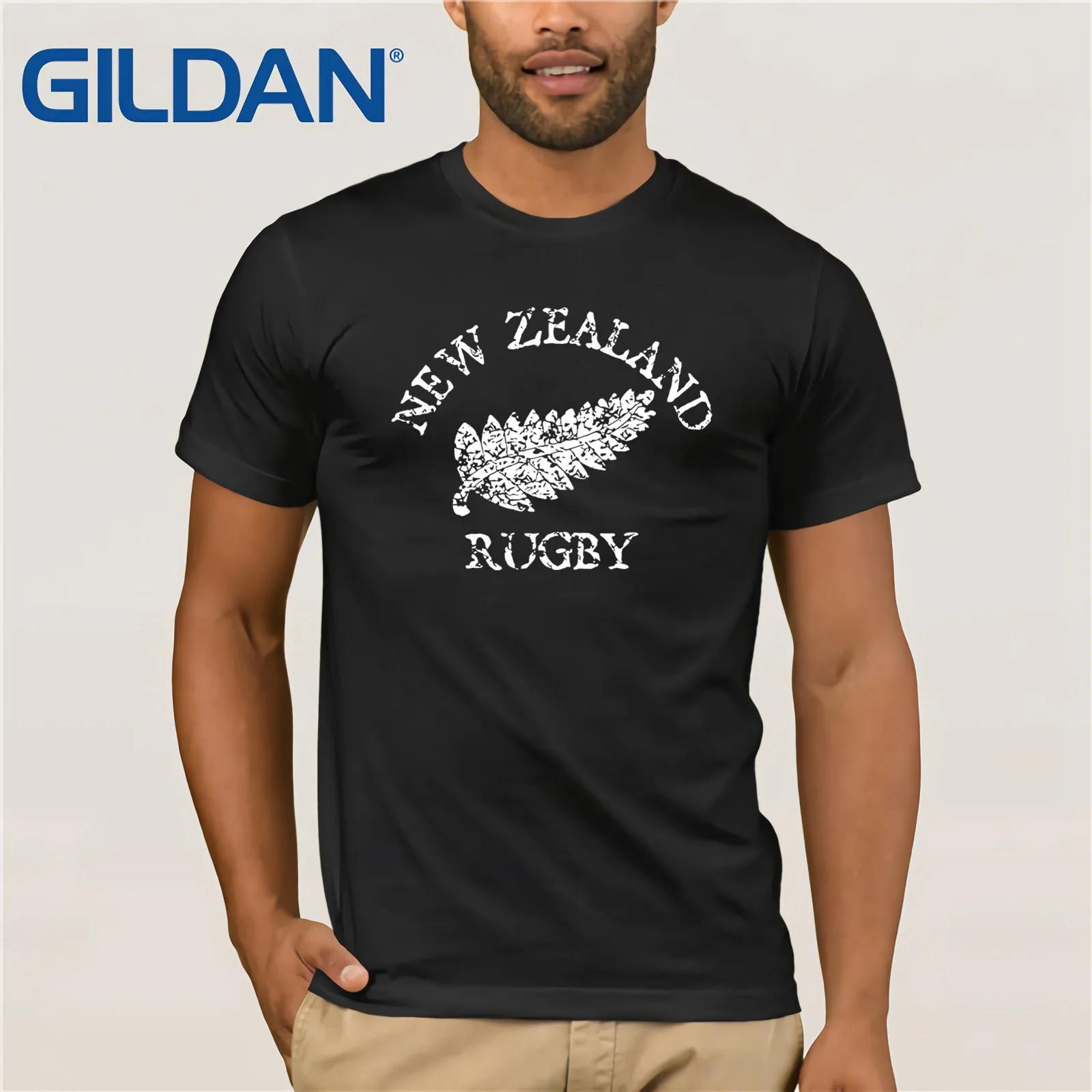 نيوزيلندا الرجبي الملابس مصبوغ تي شيرت أسود رياضية T قميص طباعة القطن عارضة نيوزيلندا الرجبي الملابس مصبوغ تي شيرت أسود رياضية T قميص طباعة القطن عارضة