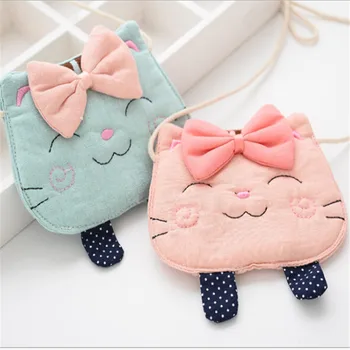 

2018 New Hot Sale Girls Lovely Cat Bags Small Coin Purse Change Wallet Kids Bag Coin Pouch Children Wallet Money Holder Kids