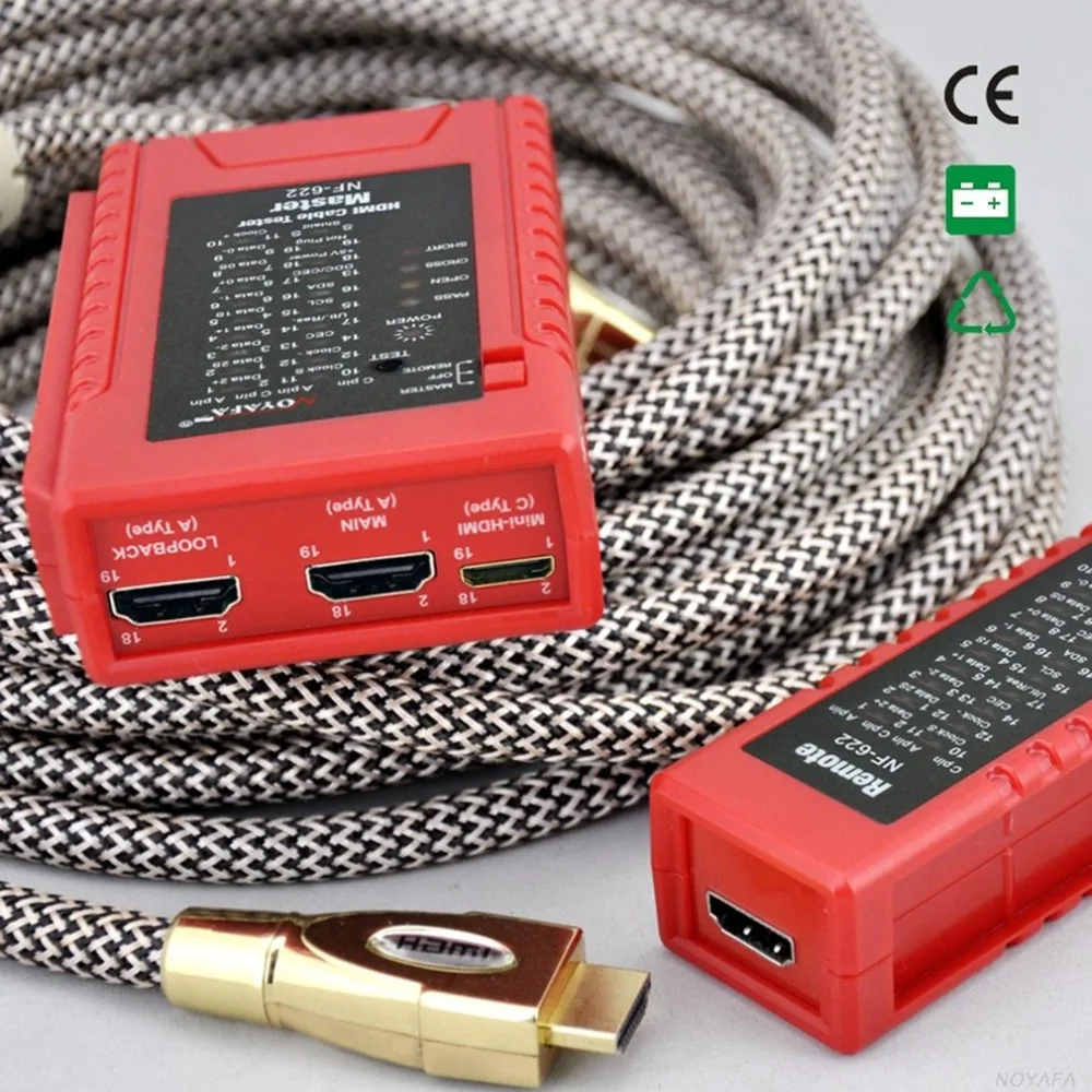 NOYAFA NF-622 HDMI Wire Tester HD Wire Tester Detector Check Disorder Short Open and Cross Status of HDMI Cables