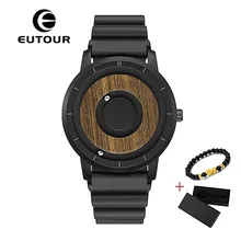 EUTOUR Magnetic Watch Men Luxury Silicone Leather Steel Strap Ball Show Quartz Wrist Watch Mens Wristwatch Dropshipping 2019