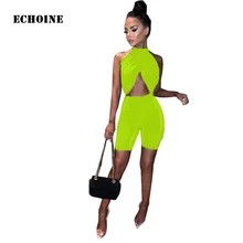 Asymmetrical Wrap Crop Top and Shorts 2 Piece Set Sleeveless O-neck Split Top Sexy Bodycon Shorts Set Skinny Clubwear Outfit sleeveless knotted top and pockets shorts set