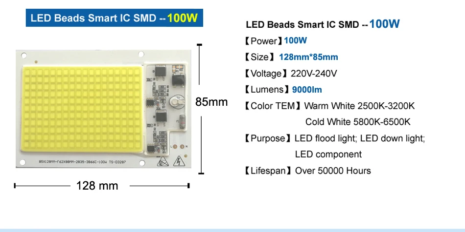 [YOYOLUO] Высокая мощность COB светодиодный чип лампы 220 В Smart IC без драйвера COB светодиодный Диод Светодиодный светильник прожектор Точечный светильник 5 Вт 20 Вт 30 Вт 50 Вт