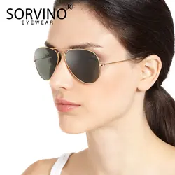 Сорвино Ретро пилот фотохромные очки Для мужчин поляриодные бредовые дизайнерские 2019 90 s черный авиации солнцезащитные очки с УФ фильтром