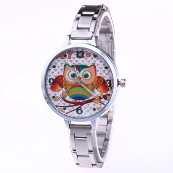 

Hot Sale Women Watches Alloy Owl Dial Quartz Timer Gold Wristwatch for Women Female Timepiece