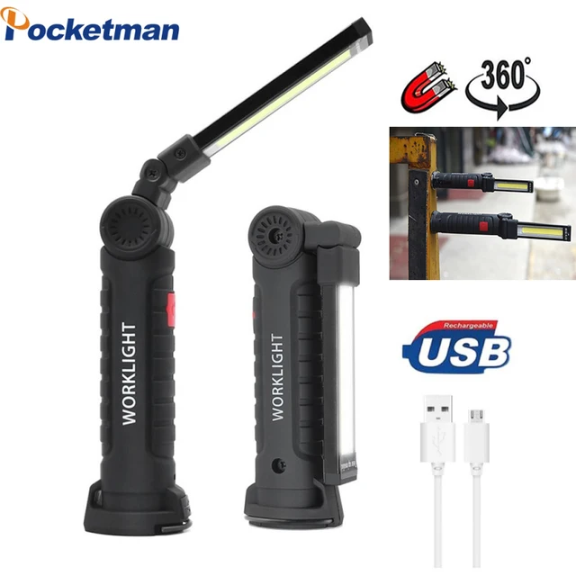 Built-in Battery Rechargeable Portable 5 Mode COB Work Lights Ultra Bright LED Flashlight Inspection Lamp for Car Repair z35