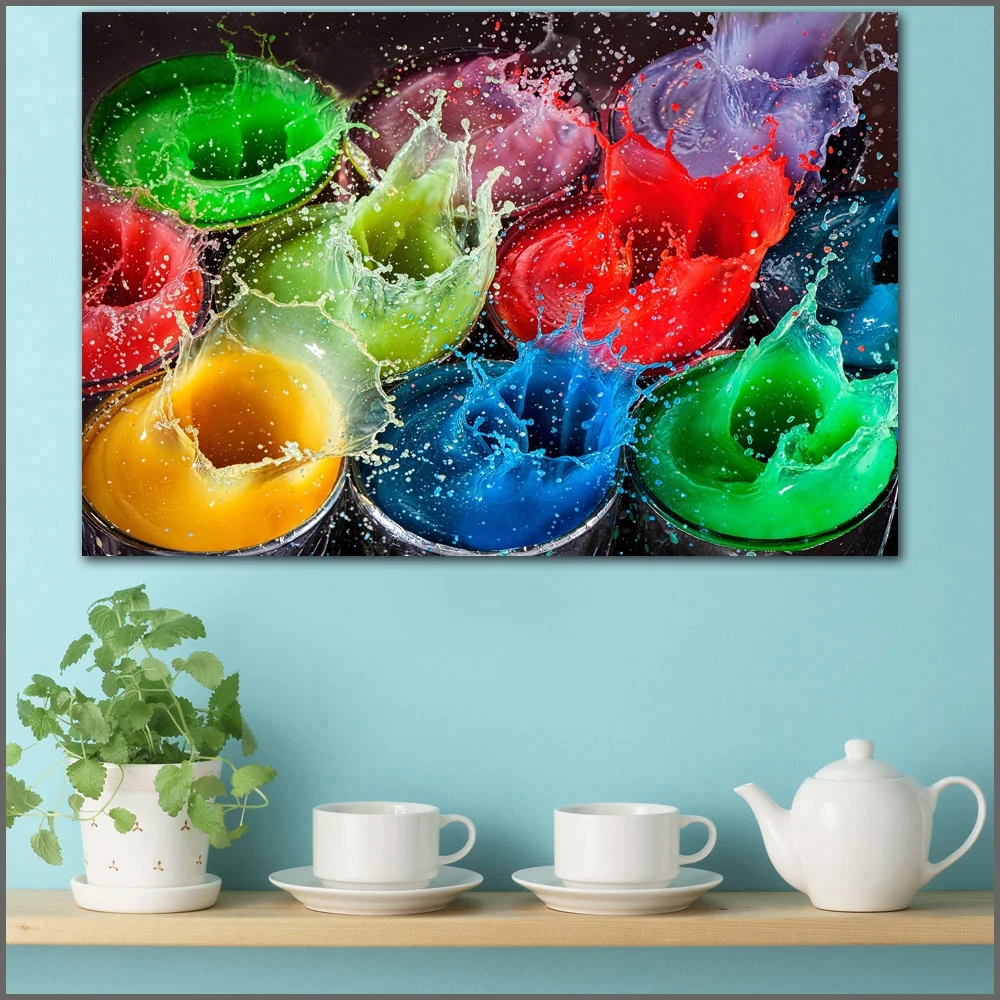 Us 9 34 48 Off Large Size Printing Oil Painting Colors Happy Cheers Wall Art Canvas Print Pictures For Living Room And Bedroom No Frames In Painting