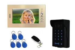 7 дюймов 600TVL Пароль/ID Card/Дистанционное управление видео-телефон двери