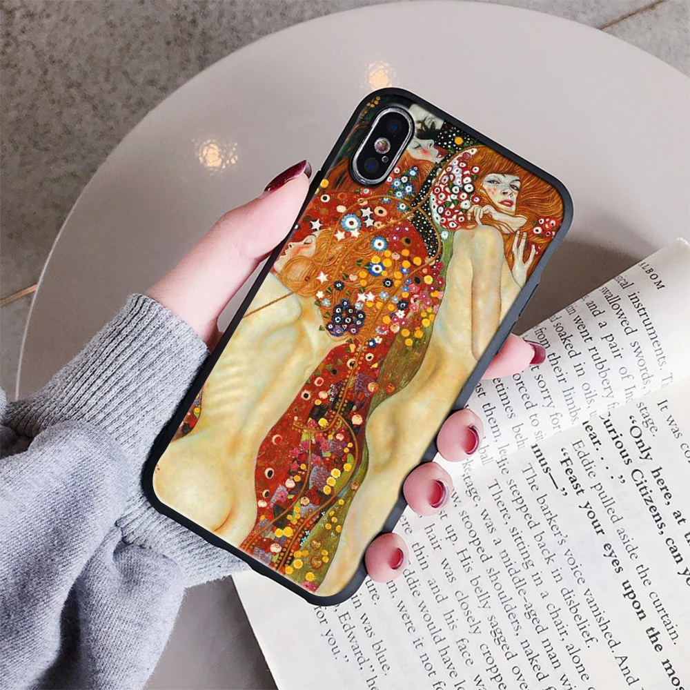 Мягкий силиконовый чехол Gustav Klimt с рисунком поцелуя чехол для iPhone 5 5S SE 6 6S Plus XR XS Max 7 8 Plus X 10