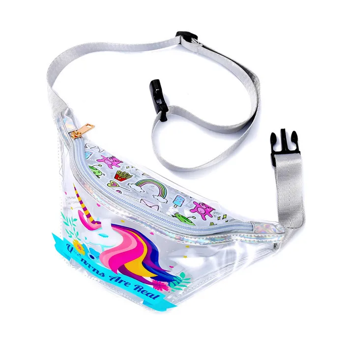 Летняя женская поясная сумка, прозрачная сумка, Мультяшные нагрудные сумки, фламинго, лошадь, сумка на плечо для девочек-подростков, водонепроницаемая - Цвет: horse