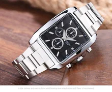 LONGBO Marque Coréenne Top Qualité Homme Étanche lumineux carré de quartz Montres hommes Complet En Acier Inoxydable Montres de Sport