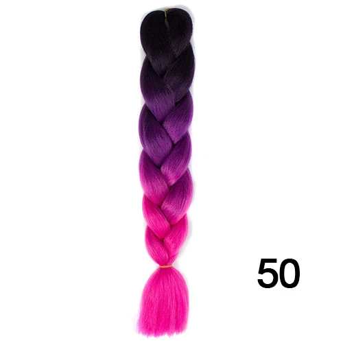 Шелковистые пряди Омбре Джамбо синтетические плетеные волосы крючком блонд наращивание волос Джамбо косы прически - Цвет: #24