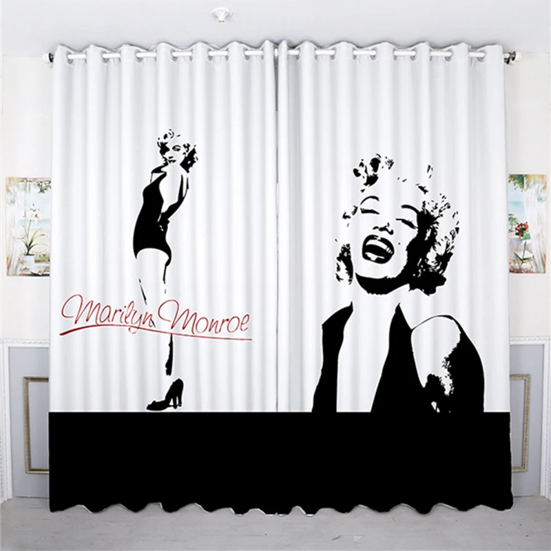 Europe Style 3d Blackout Curtains Marilyn Monroe Star