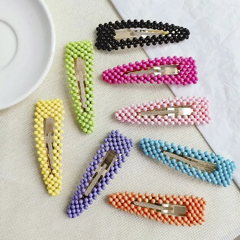 

New Colored Beads Sweet BB Hairpins Women Girls Hair Clips Pin Barrettes Hairgrip Accessories Hair Ornament Headdress Headwear