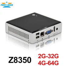 Partaker Intel Mini PC Windows 10 Ubuntu Intel Z8350 Quad Core 2G 4GB RAM Mini PC HDMI Business Household Mini Computer PC Micro