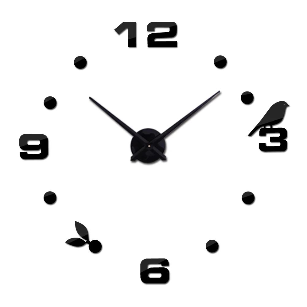 

New Diy 3d Acrylic Mirror Large Home Decoration Clock Wall Clocks Horloge Watch Quartz Living Room Circular Free Shipping