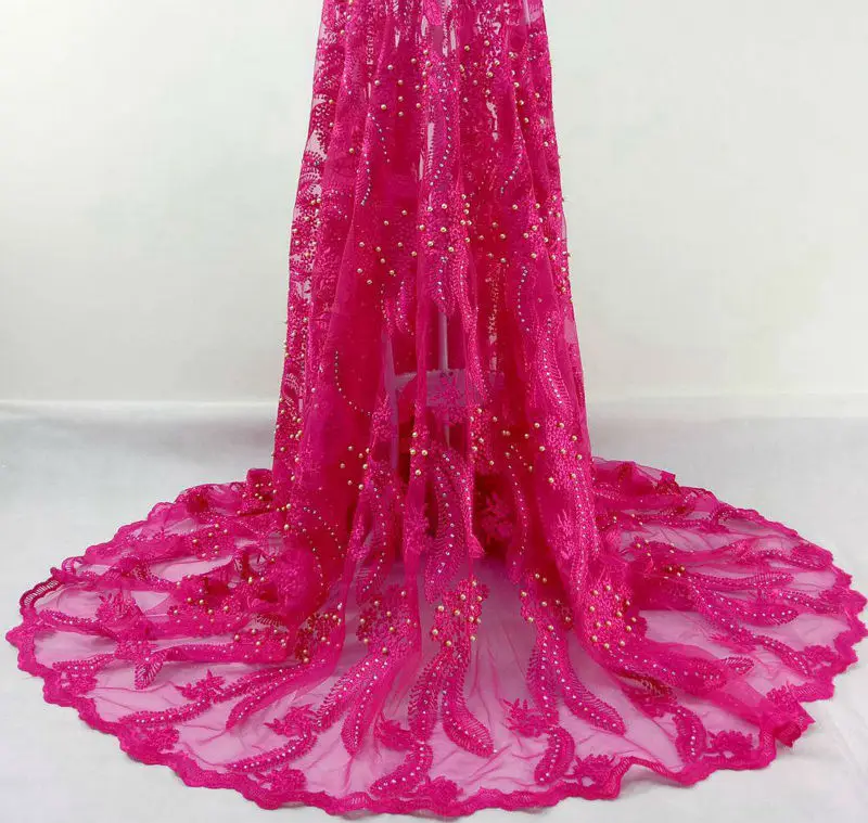 fushia lace fabric