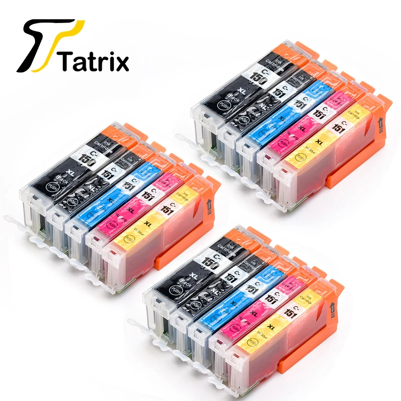 15 шт. для Canon PGI 150 CLI 151 PGI150 CLI151 чернильный картридж PIXMA MG6310/MG6410/MG5410/MG7110/IP7210/MX721|ink