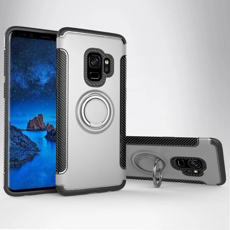 

FGHGF Ring Armor Case For Samsung Galaxy S8 S9 Plus Note 8 S7 Case For iPhone X 7 8 6 6S Plus 5 5S SE Cover Shockproof Case Capa